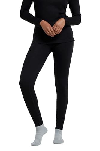 Image of Mountain Warehouse Talus Women Thermal Baselayer Pants - Lightweight, Quick Drying Ladies Trousers & Extra Warm Bottoms -Ideal For Cold Weather Black 10 (EU38)
