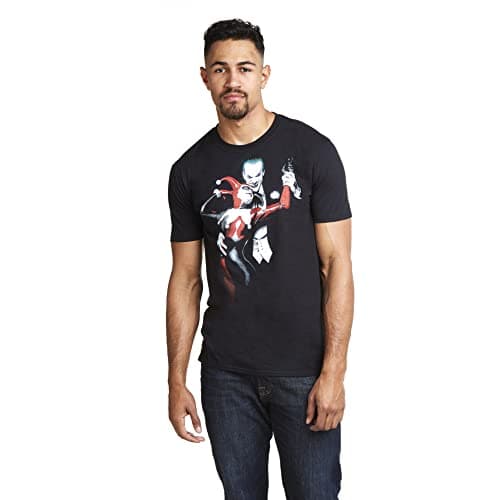 Image of DC Comics Men's Joker & Harley T Shirt, Black, M UK