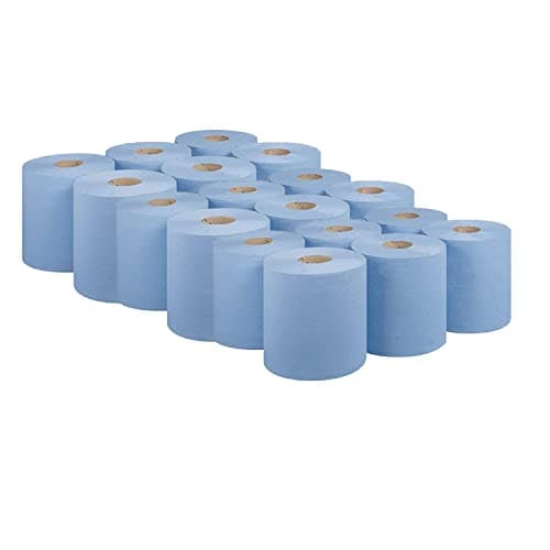 Image of Bargain Factory Blue CENTREFEED Rolls 2 PLY 18 Pack Paper Towels Hand Towel Tissue Premium Quality Wall Mounted Lockable Rolls 100m