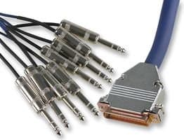 Image of PRO SIGNAL 2m Audio Snake Cable | 25-Pin D-Sub to 8x 6.35mm (1/4") TRS Stereo Jack Plugs – Blue – PSG01356