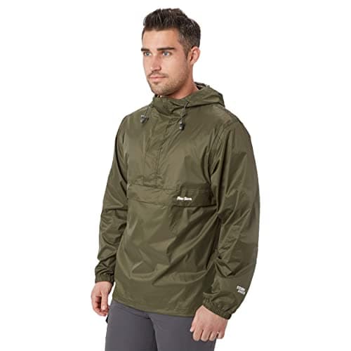 Image of Peter Storm Men’s Packable Cagoule Jacket with Drawcord Hood and Large Zipped Pocket, Waterproof, Breathable & Lightweight Raincoat (UK, Alpha, XL, Regular, Regular, Green)