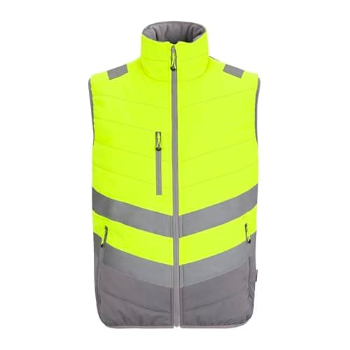 Image of Regatta Professional Men's Thermal Baffle Bodywarmer Hi-Vis 2-Tone Gilet, Yellow, L