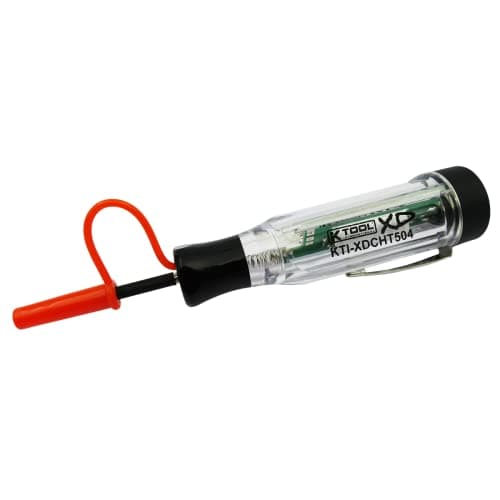 Image of K Tool International Dual Polarity Cordless DC Circuit Tester; 3-30V, Quick Detection, Cars, Trucks and Motorcycles; Audible Beep and Dual Color LED Indicators: KTIXDCHT504