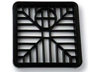 Image of Black Plastic Gulley Grid Square Drain Cover 15cm - 6"