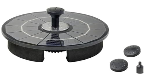 Image of Pontec PondoSolar LED Island - Floating LED Fountain for Ponds With Integrated Solar Panel, Automatic Light-Sensing LEDs, and 4 Nozzles for Distinct Fountain Shapes