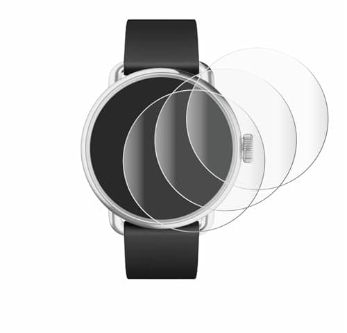 Image of Savvies 4 Pack Full-Screen Protection Film compatible with Withings ScanWatch 2 (38 mm) Full Cover Screen Protector 3D Curved [Edge to Edge]