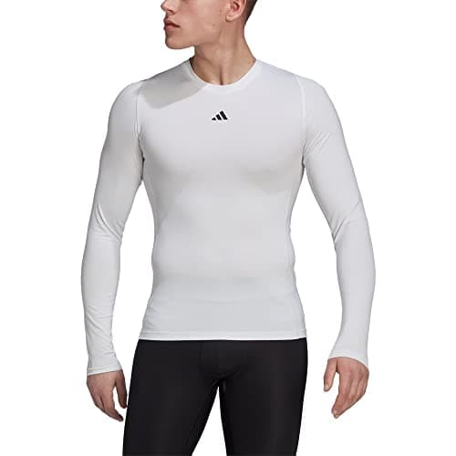 Image of adidas Men's Techfit Training Long Sleeve Tee, White, 3XL