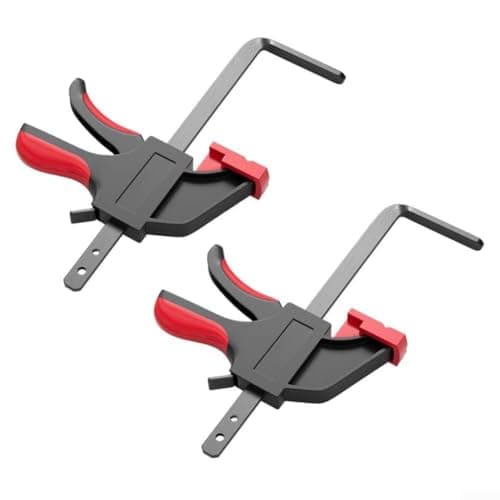 Image of Track Saw Guide Rail Clamp F-Type with 90kg Clamping for Circular Saw Rails, Quick Release Carbon Steel Bar with Rubber Tips, Heavy Duty Fixture for Woodworking(Ordinary)