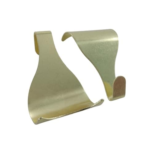 Image of Merriway BH04788 (10 Pcs) EB Brass Plated Picture Rail Hanging Moulding Hooks - Pack of 10 Pieces, Yellow