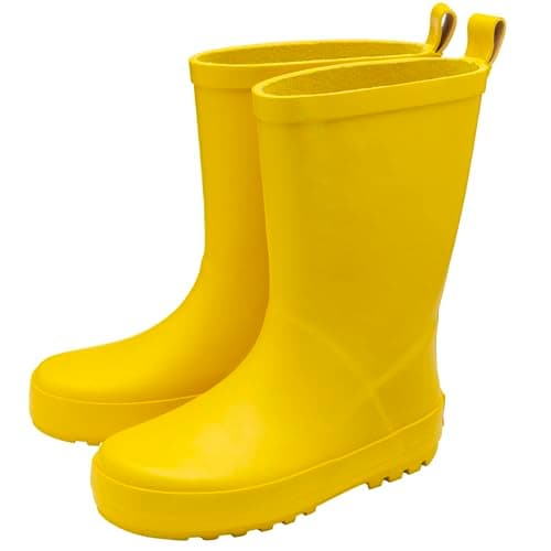 Image of NorthSole Kids Wellies Boys & Girls Rubber Wellington Boots - Yellow - UK 9