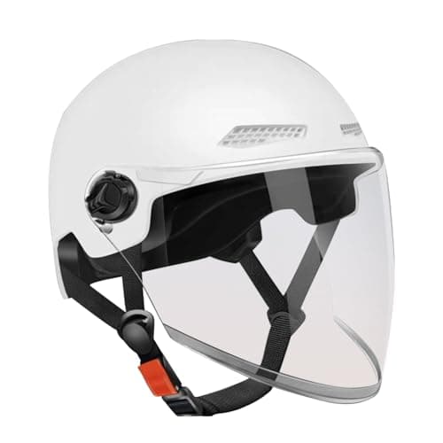 Image of Huayeex Half Helmet,Small Motorcycle Helmet - Open Face Sun Protection Retro Quick Release Hat for Women Youth Riding Motor Scooter ATV Electric Bike Motocross Racing