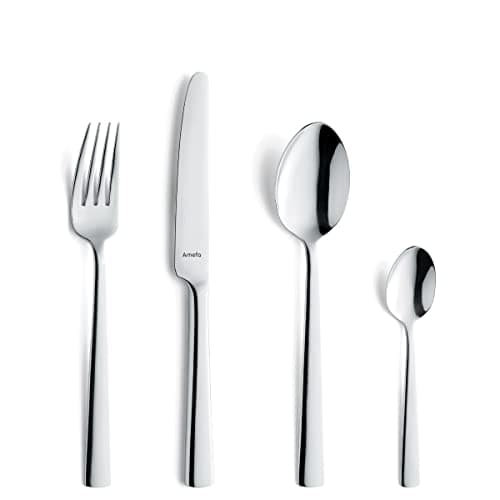Image of Amefa Moderno 16 Piece Cutlery Set for 4 – Premium 18/10 Stainless Steel – Mirror Polished Finish – Modern Contemporary Design – Dishwasher Safe