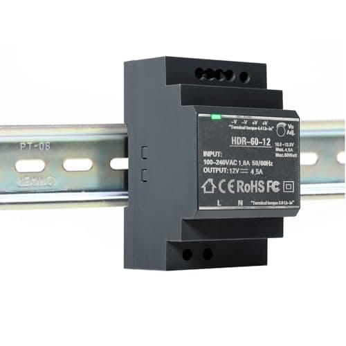Image of DEWIN Switching Power Supply,HDR-60-12 60W Switching Power Supply DIN Rail Transformer for DIN Rail for Industrial Automation Equipment (DC12V 4.5A)