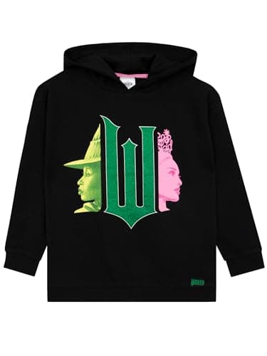 Image of Wicked Girls Hoodie | Elphaba And Glinda Girls’ Jumpers | Glitter Hoodie | Elphaba Girls Clothes | Pink 12-13 Years