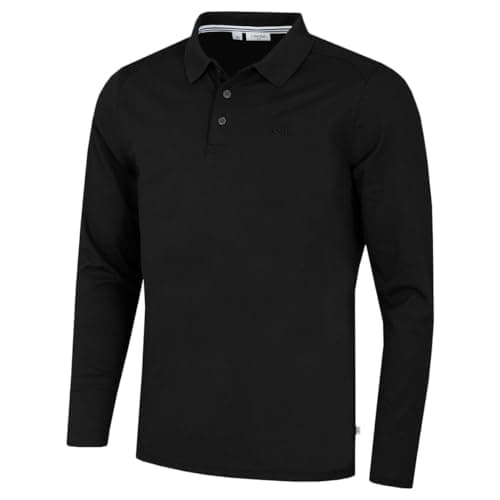Image of Calvin Klein Mens Long Sleeve Campus Polo Shirt - Black - L
