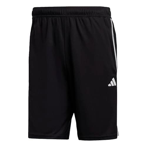 Image of adidas Men's Train Essentials Piqué 3-Stripes Training Shorts, Black/White, L