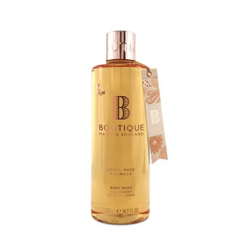 Image of Boutique Amber, Musk & Vanilla Fragrance Refreshing Body Wash 500ml - Relaxing Blend of Essential Oils - Vegan and Cruelty Free, No SLS or Parabens - Made In England