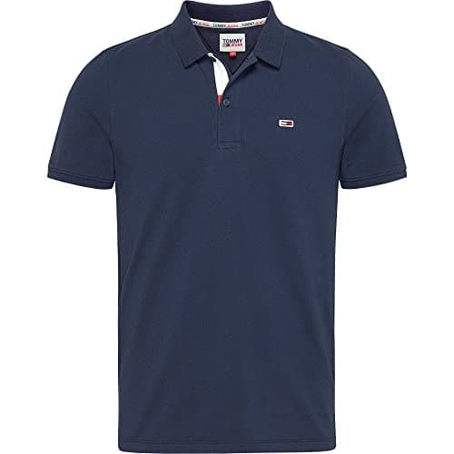 Image of Tommy Jeans Men's Tjm Slim Placket Polo Dm0dm15370 S/S Polos, Twilight Navy, XS
