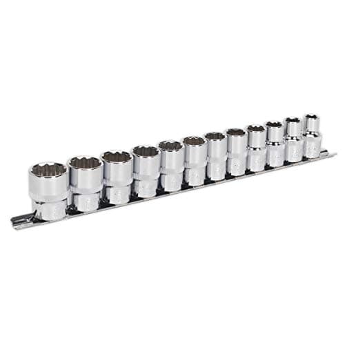Image of Sealey Ak2684 Socket Set 12Pc 1/2Sq Drive 12Pt Walldrive Metric