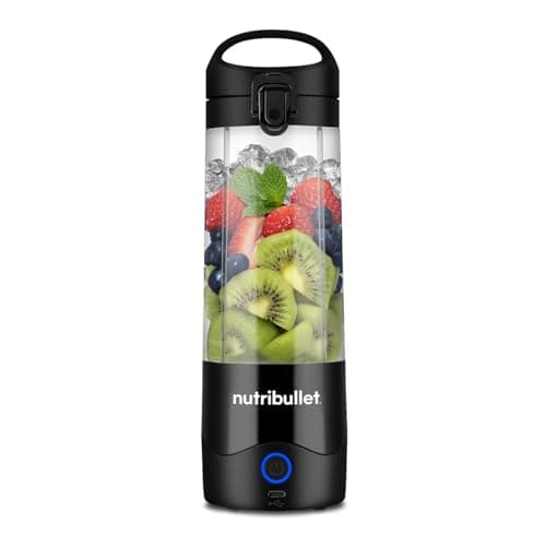 Image of nutribullet Portable Blender in Black - Powerful Extractor Blade, 475ml Cup, To-Go Lid, USB-C Charging Cable & User Guide - Delivers 15+ Blending Cycles - Healthy Shakes On The Move