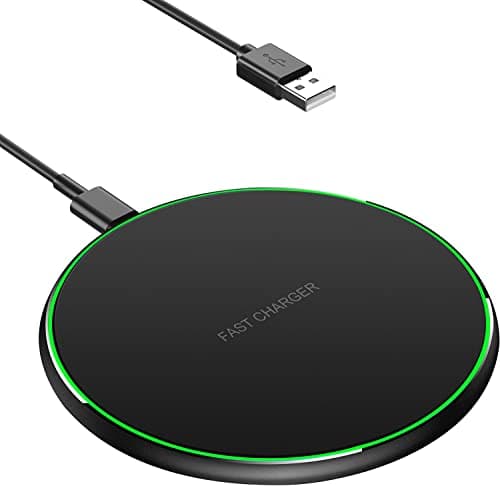 Image of POWERIVER Fast Wireless Charger, Qi Induction Charger Compatible with iPhone 14/15/16/13/12/11/ Pro/XS Max/XR/XS/X,AirP0ds 2/3/Pro,Samsnng Galaxy S23/S22/S21/S10/S9/S8/Note 20/10
