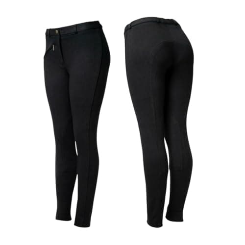 Image of Ladies Jodhpurs Jodphurs Jods Basic Womens Riding Jodhpurs Equestrian Riding Breeches (UK, Numeric, 12, Regular, Regular, Black)