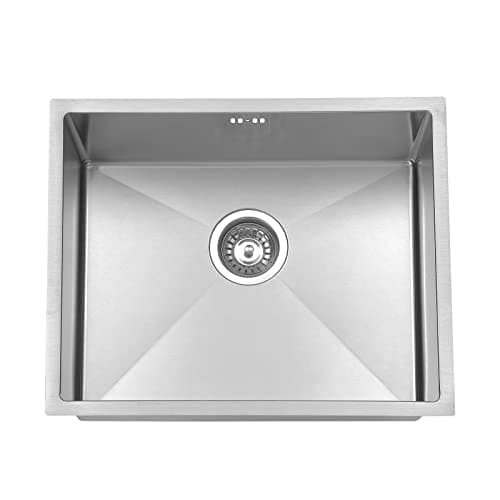 Image of JASSFERRY Undermount Kitchen Sink Handmade Design 1.2mm Thickness Square Stainless Steel 1.0 Single One Bowl with Strainer Waste kit, 540 X 440 mm