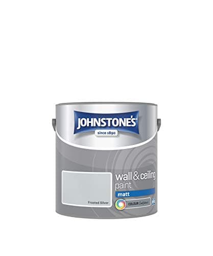 Image of Johnstone's - Wall & Ceiling Paint - Frosted Silver - Matt Finish - Emulsion Paint - Fantastic Coverage - Easy to Apply - Dry in 1-2 Hours - 12m2 Coverage per Litre - 2.5L