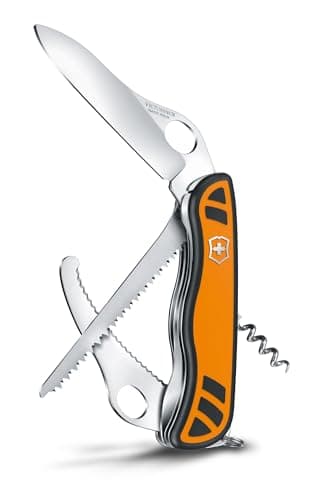 Image of Victorinox Hunter XT Grip Swiss Army Pocket Knife, Large, Multi Tool, 6 Functions, Locking Gutting Blade, Orange/Black