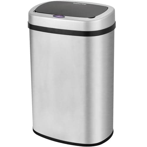 Image of display4top Stainless Steel Automatic Touchless Kitchen Bathroom Sensor Bin,Trash Can,Touch Bin (58LRound)