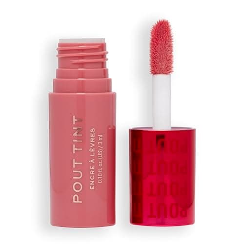 Image of Makeup Revolution, Pout Tint, Lightweight Lip Tint, Buildable Colour, Hydrating Formula with Gloss to Stain Finish, Sweet Pink, 3ml