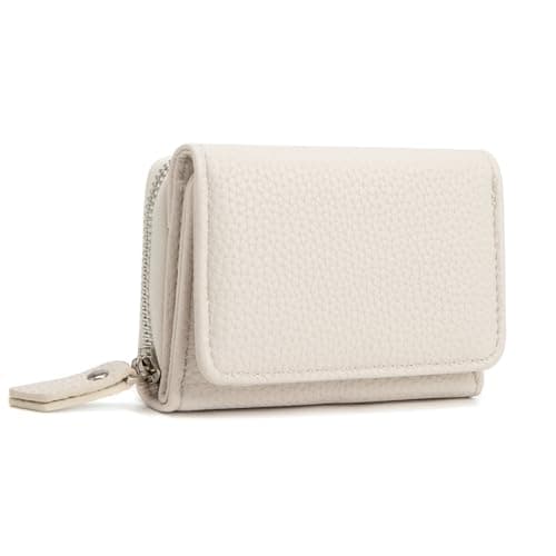 Image of CHAOFANXI Womens Wallet, Small Card Wallets for Women, Trifold Leather Card Wallet Organizer, Ladies Purse Wallets with 6 Card Slots 1 Banknote Slot and 1 Coin Pocket(White)