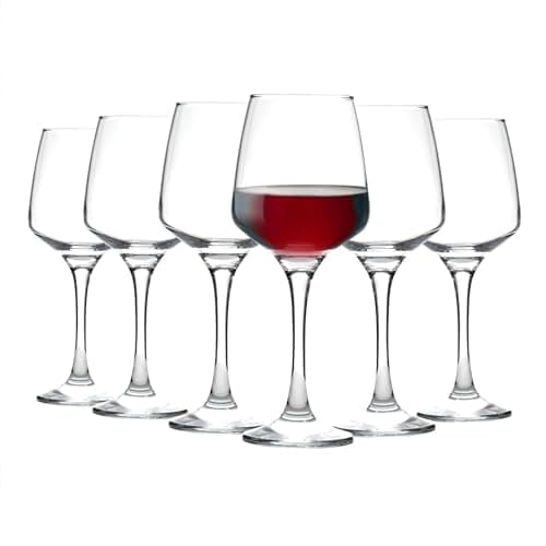 Image of Argon Tableware Red Wine Glasses Set of 6-400ml - Tallo Collection - Large Dishwasher Safe White Wine Glasses Set for Restaurant, Hen Party, Celebrations