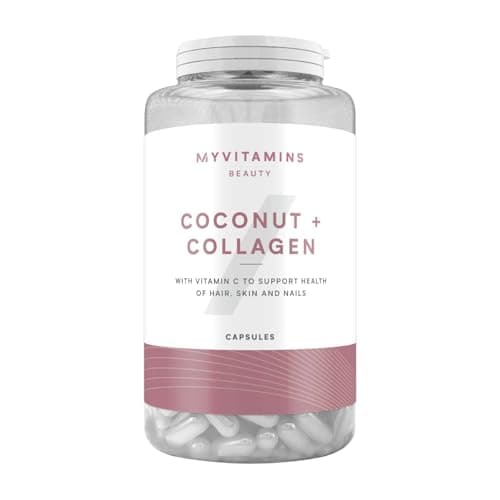 Image of Myvitamins Coconut & Collagen Capsules | Marine Collagen, Coconut Oil & Vitamin C for Skin Hydration, Hair Health & Anti-Ageing Support | 180 Capsules | High-Strength Beauty Supplement