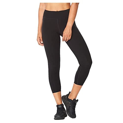 Image of 2XU Women's Form Mid-Rise Compression 7/8 Tights Pants, Black/Silver, M