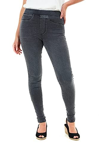 Image of M17 Women Ladies Denim Jeans Jeggings Skinny Fit Classic Casual Trousers Pants with Pockets (20, Grey)