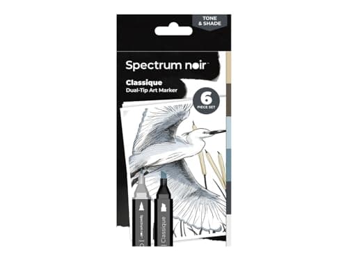 Image of Spectrum Noir Classique Blend Twin Tip Blendable Alcohol Based Marker Set - Pack of 6 - Tone & Shade