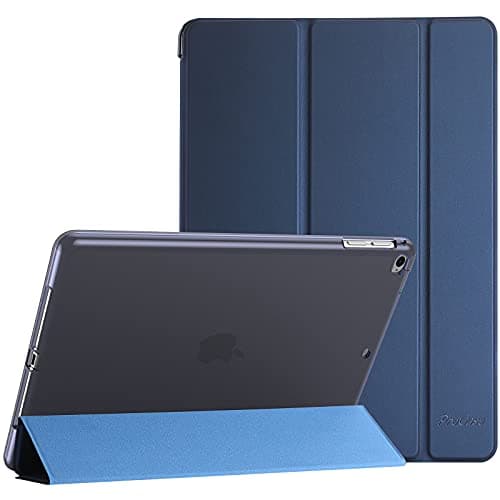 Image of ProCase Smart Case for iPad 9.7/iPad 6th/5th Gen, iPad Air 2/iPad Air 1(Model: A1893 A1954 A1822 A1823 A1566 A1567 A1474 A1475 A1476) Slim Soft TPU Cover Folio Case with Translucent Back -Navy