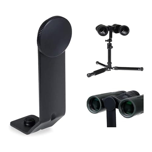 Image of Praktica Binocular L Shaped Tripod Adapter, Universal Tripod Mount, 1/4 Inch Metal Bracket for Roof & Porro Binoculars, Bird Watching, Wildlife Observation in Hides