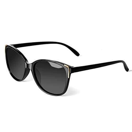 Image of Face Shadow Cat Eye Sunglasses for Women Polarized Fashion Metal Decoration Ultralight UV400 Protection Black