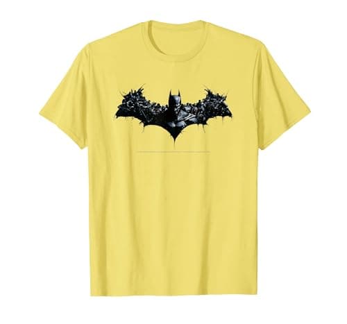 Image of Batman Arkham Origins Logo T-Shirt, Men, Lemon Yellow, Medium