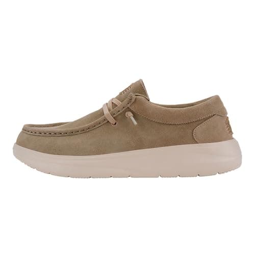 Image of Hey Dude Men's Wally Comf Slip-On, Suede Stone Grey/Silver Birch, 9 UK