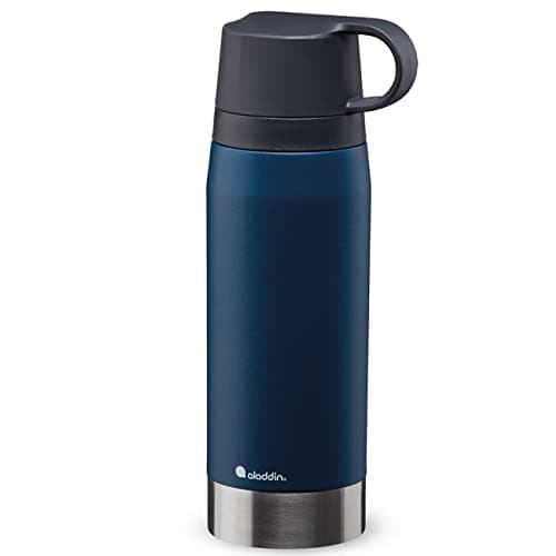 Image of Aladdin CityPark Thermavac Twin Cup Bottle 1.1L Navy Blue – BPA FREE Stainless Steel Bottle with Built in Twin Cup - Keeps Cold or Hot for 25 Hours - Leakproof - Dishwasher Safe