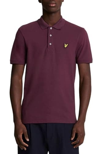 Image of Lyle & Scott Mens Short Sleeve Polo Shirt Burgundy XXL