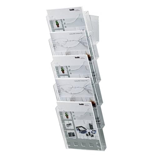 Image of Helit H61031 A4 Wall Mounted 5 Pocket Literature Display