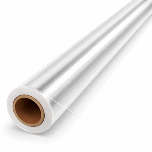 Image of Cellophane Wrap Roll 40cm x 30m - Clear Cellophane Wrap Roll for Hampers Gift Baskets, Gift Wrap, Craft, Bouquet, Roll of Cellophane Wrap with 3 Mil Thickness