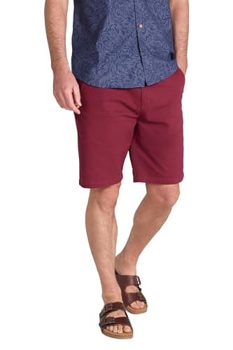Image of Mountain Warehouse Woods Mens Chino Shorts - Lightweight, Breathable, UPF 50+, Lots of Pockets Short Pants - Spring Summer, Beach, Walking, Hiking & Outdoors Burgundy Men's W36