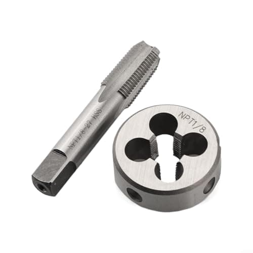 Image of Professional Grade 1/8 NPT Tap and Die Set Right Hand Thread Cutting Tools for Plumbing and Metalworking