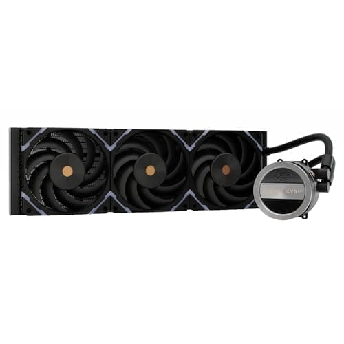 Image of Valkyrie Dragonfang 360 RGB 360mm AIO CPU Liquid Cooler – 3×120mm ARGB PWM Fans – 300W TDP – PWM Pump 800–2600RPM – AMD AM5, AM4 – INTEL LGA 1851, 1700, 1200/1151 Compatible – Sync Ready | Black