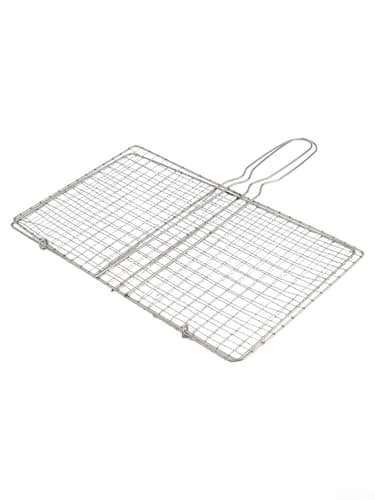 Image of Stainless Steel BBQ Grilling Basket Large Size Mesh Holder for Steak Fish Vegetable Outdoor Cooking(20 * 35cm)